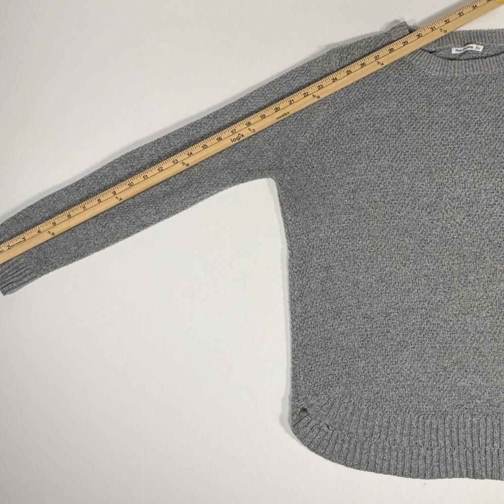 Marled Popcorn Knit Pink Clover Gray Crew Neck Pullover Sweater XL Extra Large - Picture 9 of 10